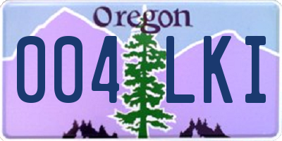 OR license plate 004LKI
