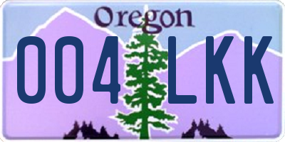 OR license plate 004LKK