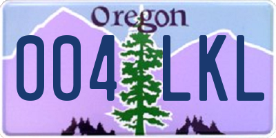 OR license plate 004LKL