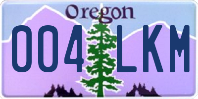 OR license plate 004LKM