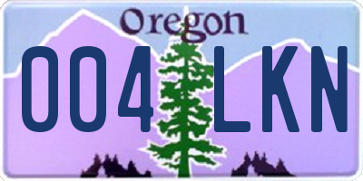 OR license plate 004LKN