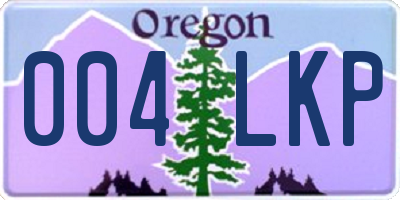 OR license plate 004LKP