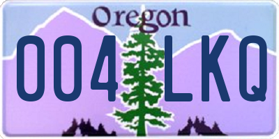 OR license plate 004LKQ