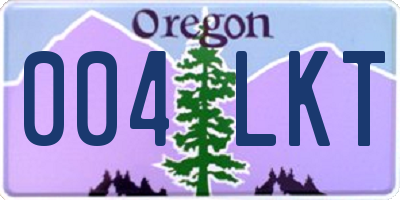 OR license plate 004LKT