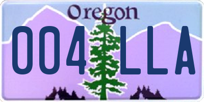 OR license plate 004LLA