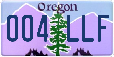 OR license plate 004LLF