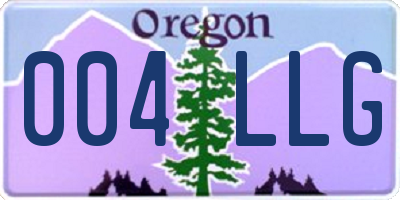 OR license plate 004LLG