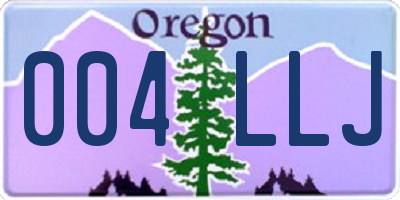 OR license plate 004LLJ