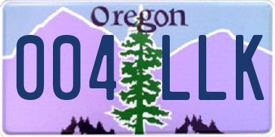 OR license plate 004LLK