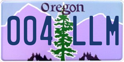 OR license plate 004LLM