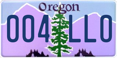 OR license plate 004LLO