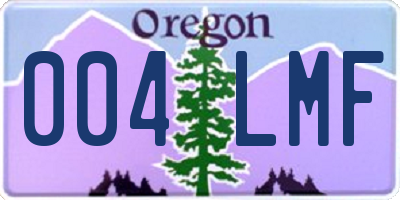 OR license plate 004LMF