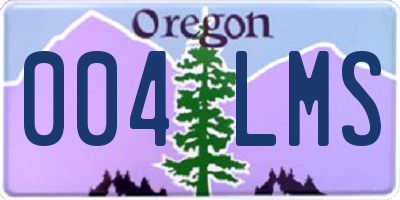 OR license plate 004LMS