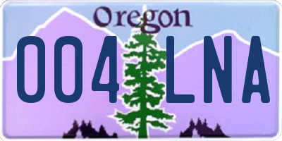 OR license plate 004LNA