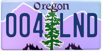 OR license plate 004LND