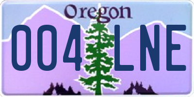 OR license plate 004LNE