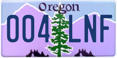 OR license plate 004LNF