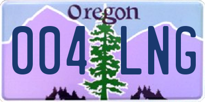 OR license plate 004LNG