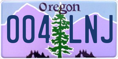 OR license plate 004LNJ