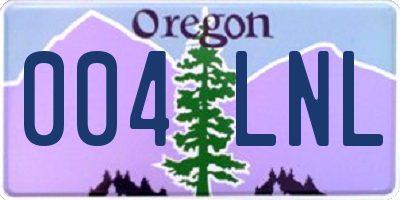 OR license plate 004LNL