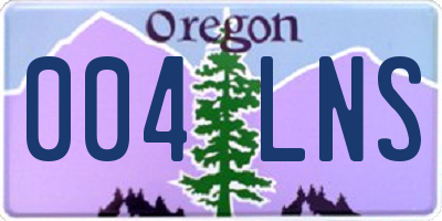 OR license plate 004LNS