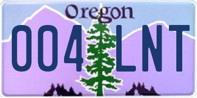 OR license plate 004LNT