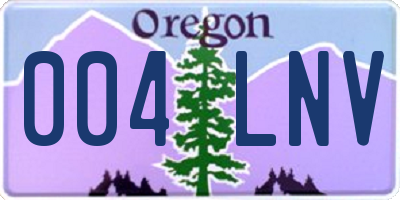 OR license plate 004LNV
