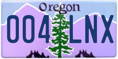 OR license plate 004LNX