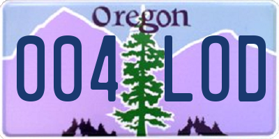 OR license plate 004LOD