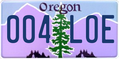 OR license plate 004LOE