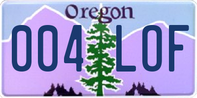 OR license plate 004LOF