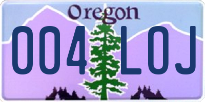 OR license plate 004LOJ