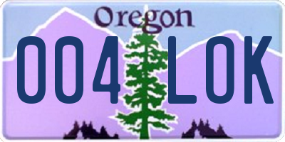 OR license plate 004LOK
