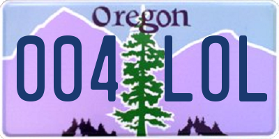 OR license plate 004LOL