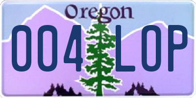 OR license plate 004LOP