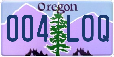 OR license plate 004LOQ