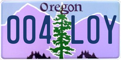 OR license plate 004LOY