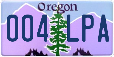 OR license plate 004LPA