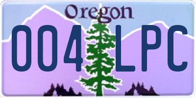 OR license plate 004LPC