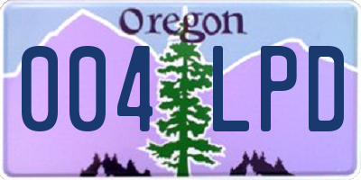 OR license plate 004LPD