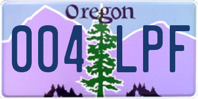 OR license plate 004LPF