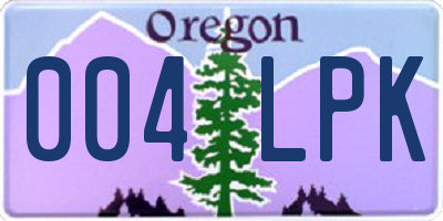 OR license plate 004LPK