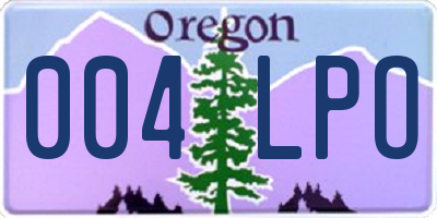 OR license plate 004LPO