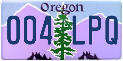 OR license plate 004LPQ