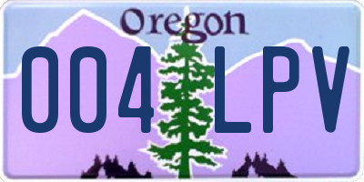 OR license plate 004LPV