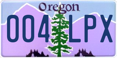 OR license plate 004LPX