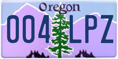 OR license plate 004LPZ