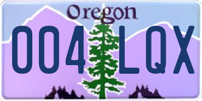 OR license plate 004LQX