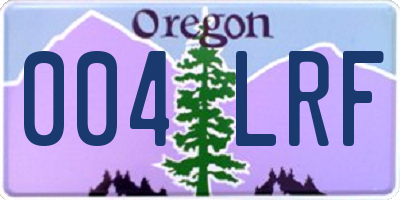 OR license plate 004LRF