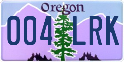 OR license plate 004LRK